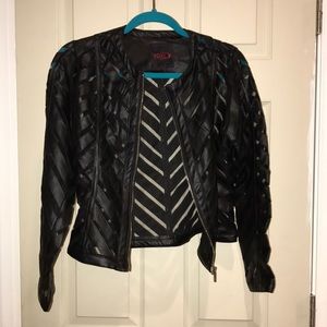 Faux leather & Mesh jacket